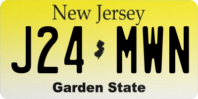 NJ license plate J24MWN