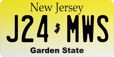 NJ license plate J24MWS