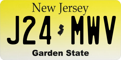 NJ license plate J24MWV