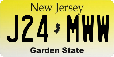 NJ license plate J24MWW