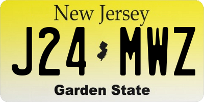 NJ license plate J24MWZ
