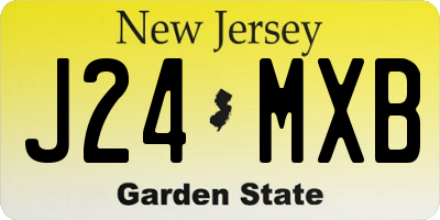 NJ license plate J24MXB