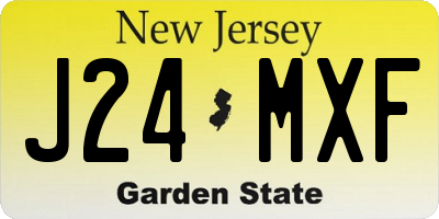 NJ license plate J24MXF