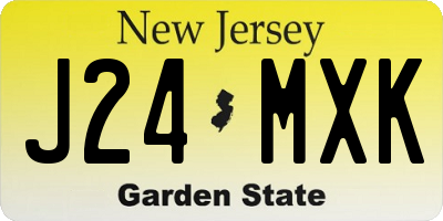 NJ license plate J24MXK