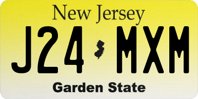 NJ license plate J24MXM