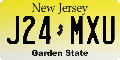 NJ license plate J24MXU