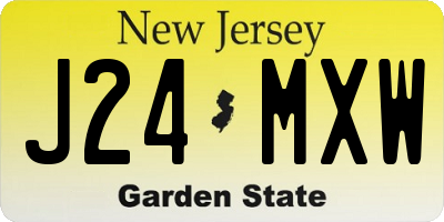 NJ license plate J24MXW