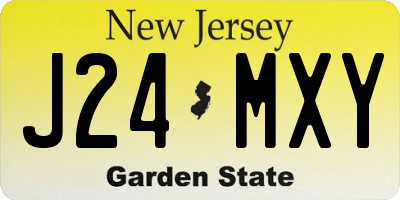 NJ license plate J24MXY
