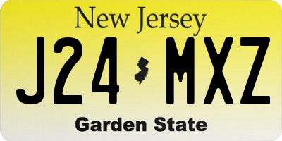 NJ license plate J24MXZ