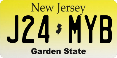 NJ license plate J24MYB