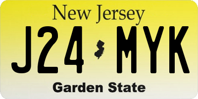 NJ license plate J24MYK