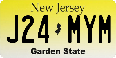 NJ license plate J24MYM