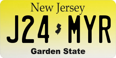 NJ license plate J24MYR