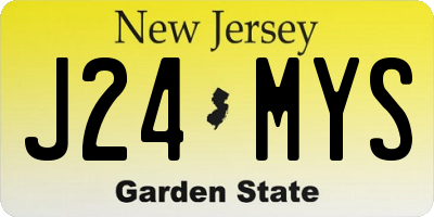 NJ license plate J24MYS