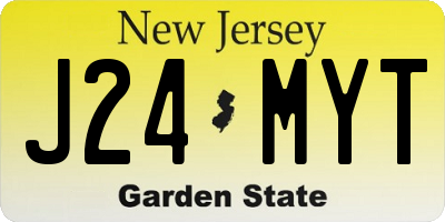 NJ license plate J24MYT