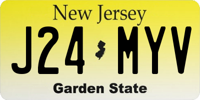 NJ license plate J24MYV
