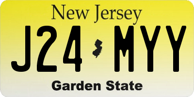 NJ license plate J24MYY