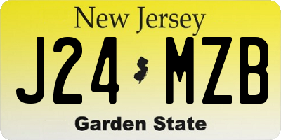NJ license plate J24MZB