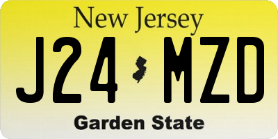 NJ license plate J24MZD