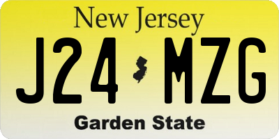 NJ license plate J24MZG