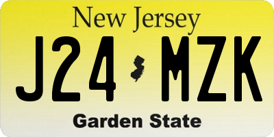 NJ license plate J24MZK