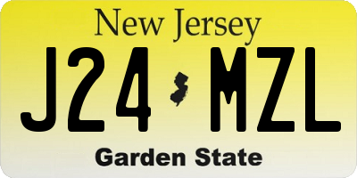 NJ license plate J24MZL
