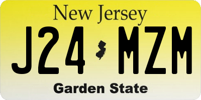 NJ license plate J24MZM