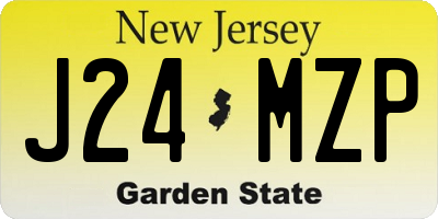 NJ license plate J24MZP