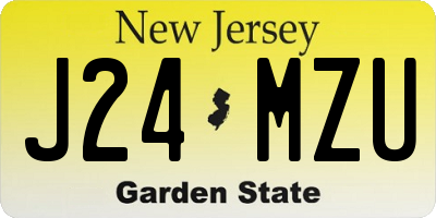 NJ license plate J24MZU