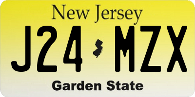 NJ license plate J24MZX