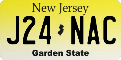NJ license plate J24NAC