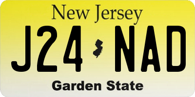 NJ license plate J24NAD
