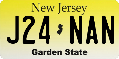 NJ license plate J24NAN