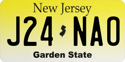 NJ license plate J24NAO