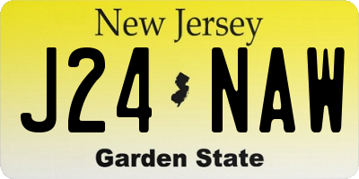 NJ license plate J24NAW