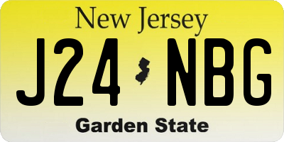 NJ license plate J24NBG
