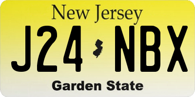NJ license plate J24NBX