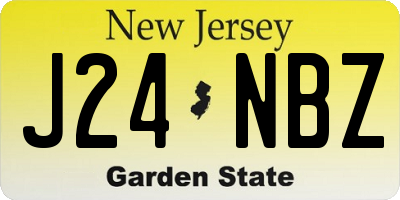 NJ license plate J24NBZ