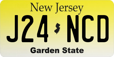 NJ license plate J24NCD