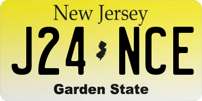 NJ license plate J24NCE