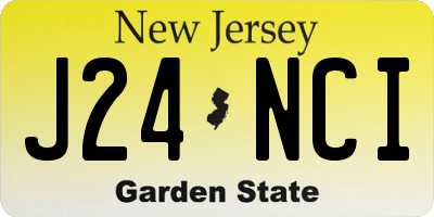 NJ license plate J24NCI