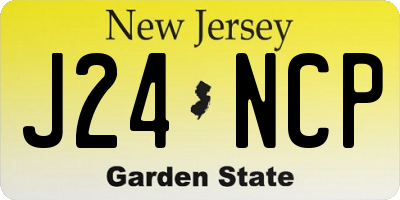 NJ license plate J24NCP