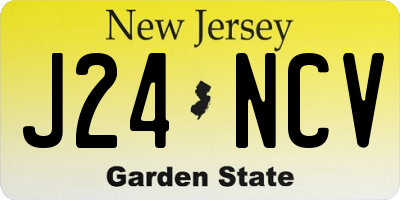 NJ license plate J24NCV