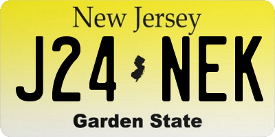 NJ license plate J24NEK