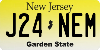 NJ license plate J24NEM