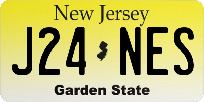 NJ license plate J24NES