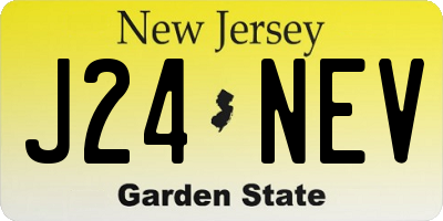NJ license plate J24NEV
