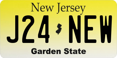 NJ license plate J24NEW