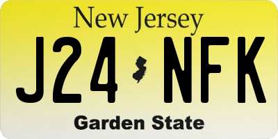 NJ license plate J24NFK