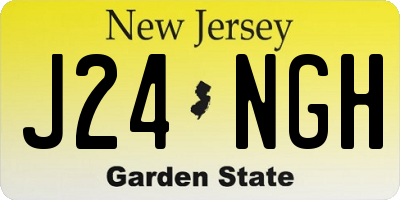 NJ license plate J24NGH